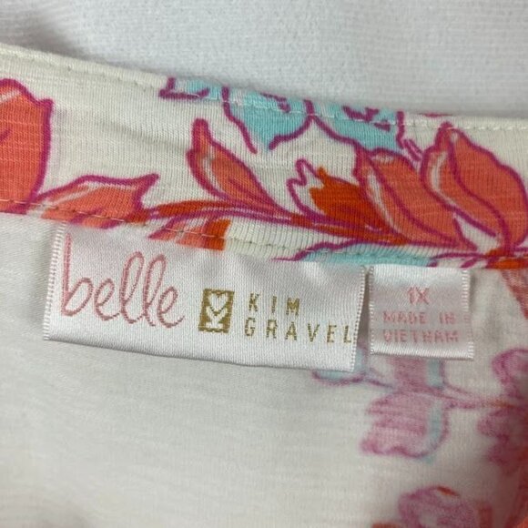 Belle By Kim Gravel Floral Print Long sleeve Blouse Women 1X. - Picture 11 of 13
